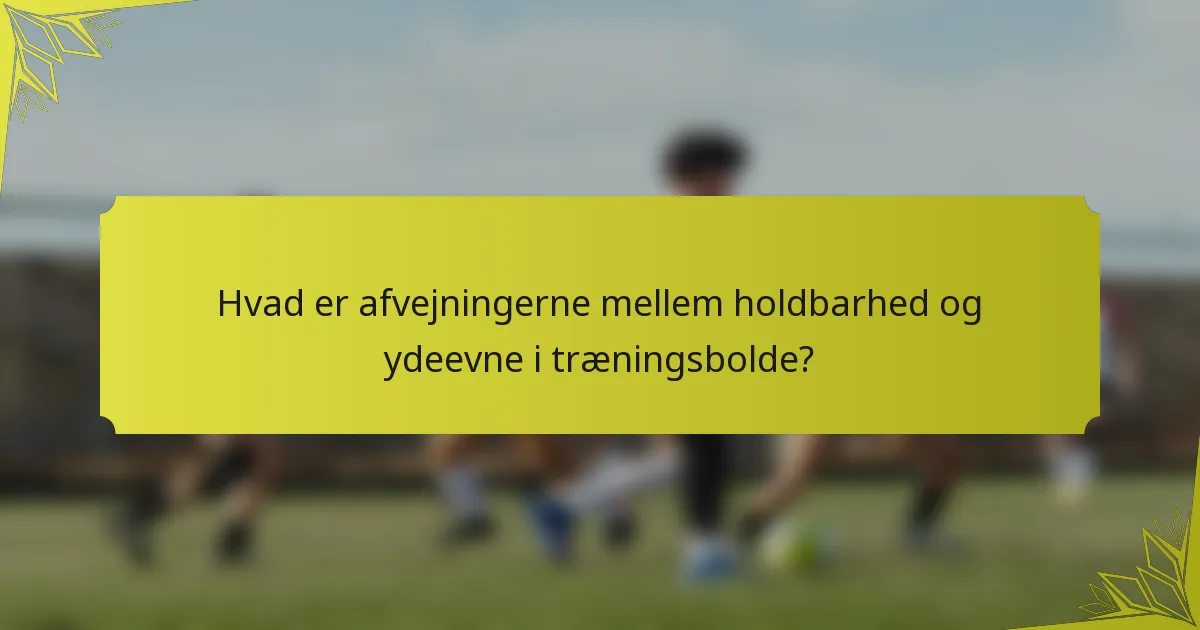 Hvad er afvejningerne mellem holdbarhed og ydeevne i træningsbolde?