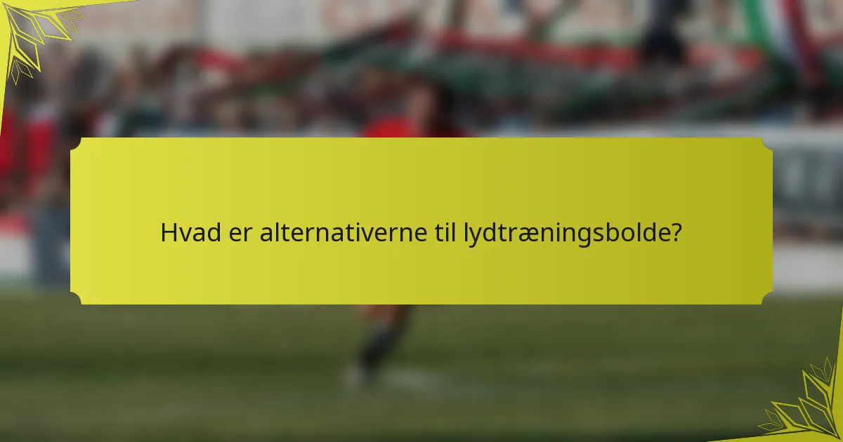 Hvad er alternativerne til lydtræningsbolde?
