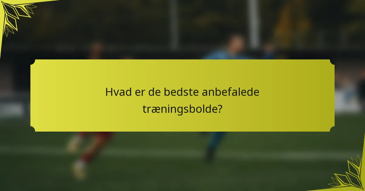 Hvad er de bedste anbefalede træningsbolde?