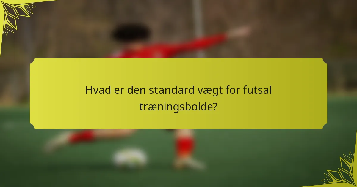 Hvad er den standard vægt for futsal træningsbolde?