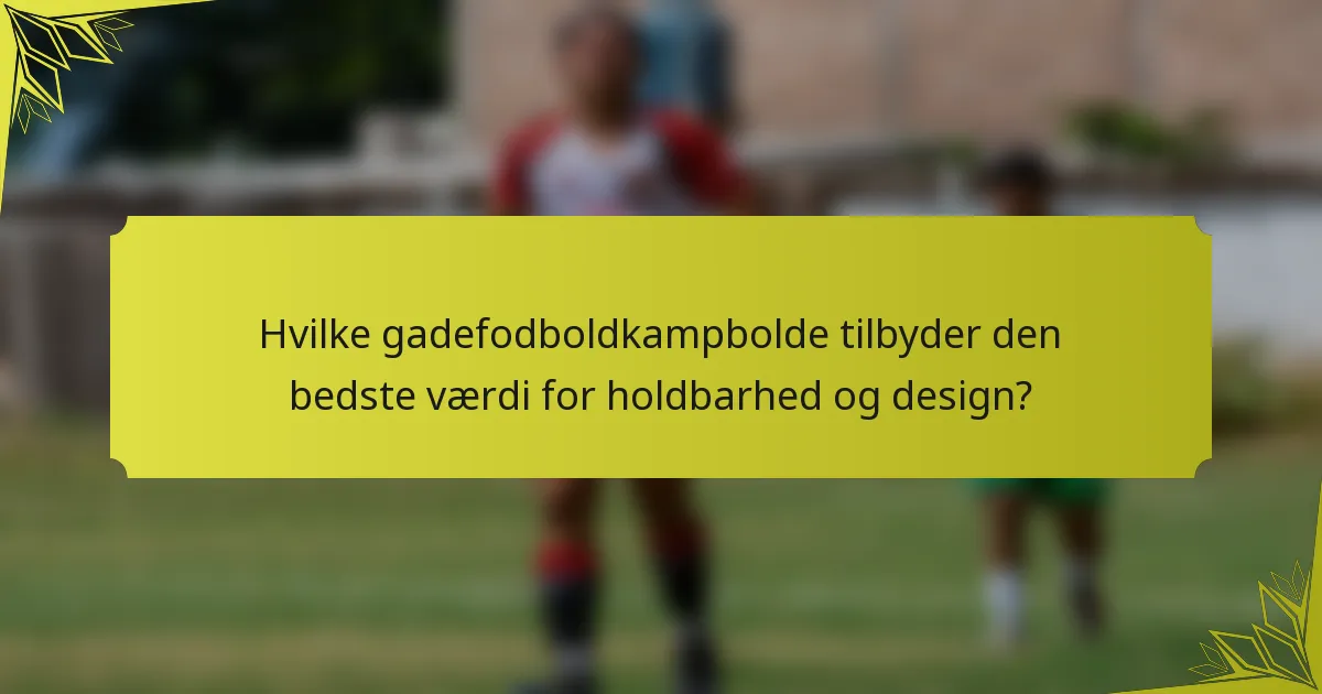 Hvilke gadefodboldkampbolde tilbyder den bedste værdi for holdbarhed og design?