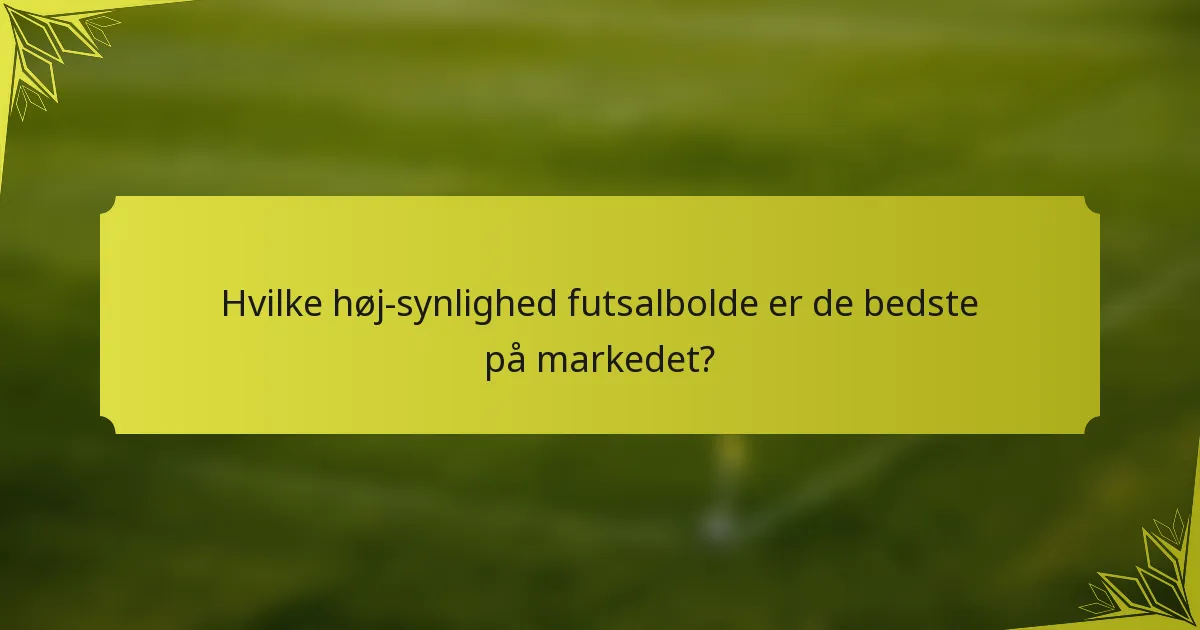 Hvilke høj-synlighed futsalbolde er de bedste på markedet?