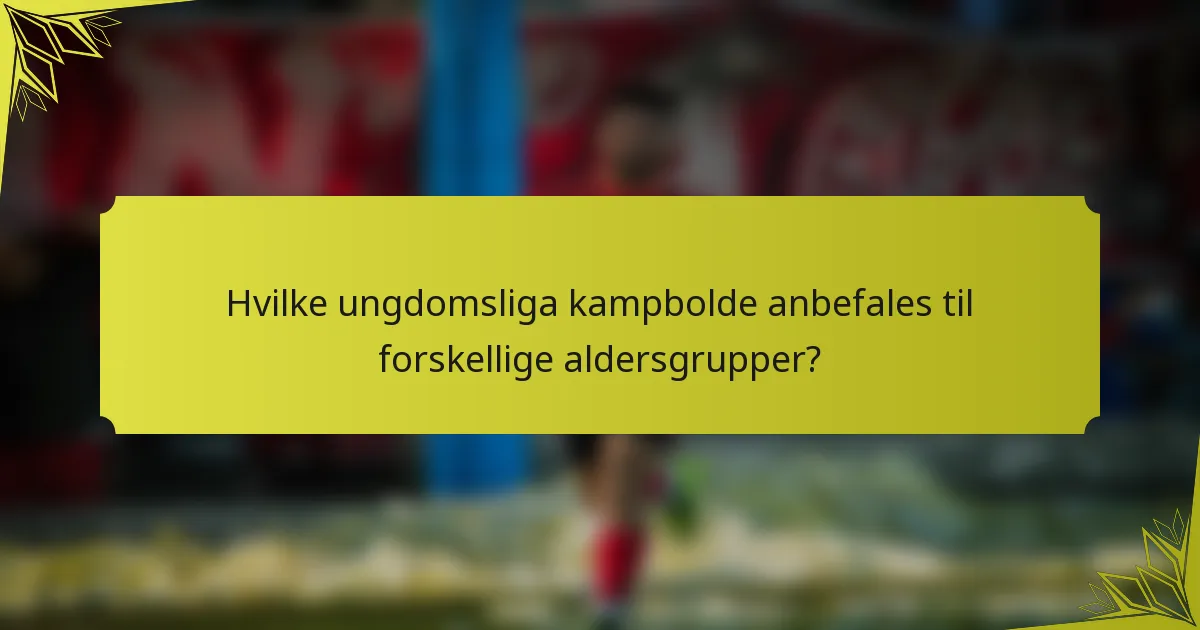 Hvilke ungdomsliga kampbolde anbefales til forskellige aldersgrupper?