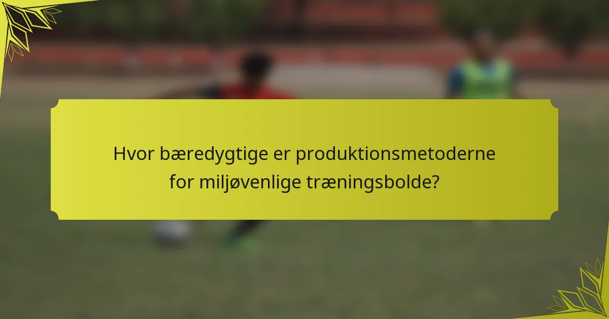 Hvor bæredygtige er produktionsmetoderne for miljøvenlige træningsbolde?