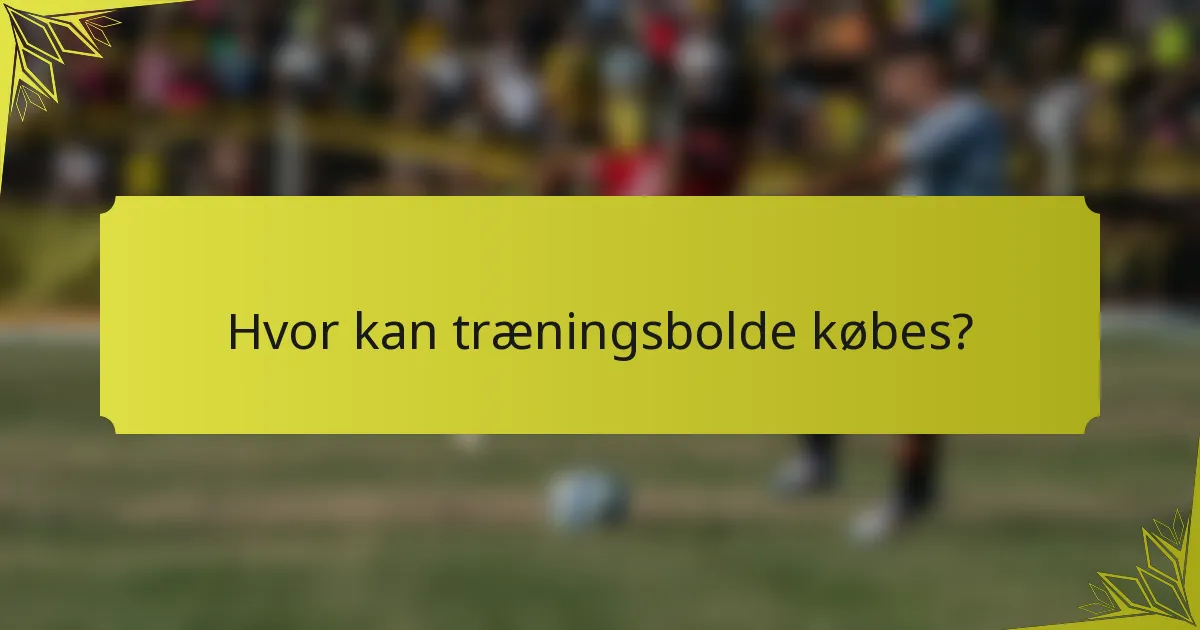 Hvor kan træningsbolde købes?