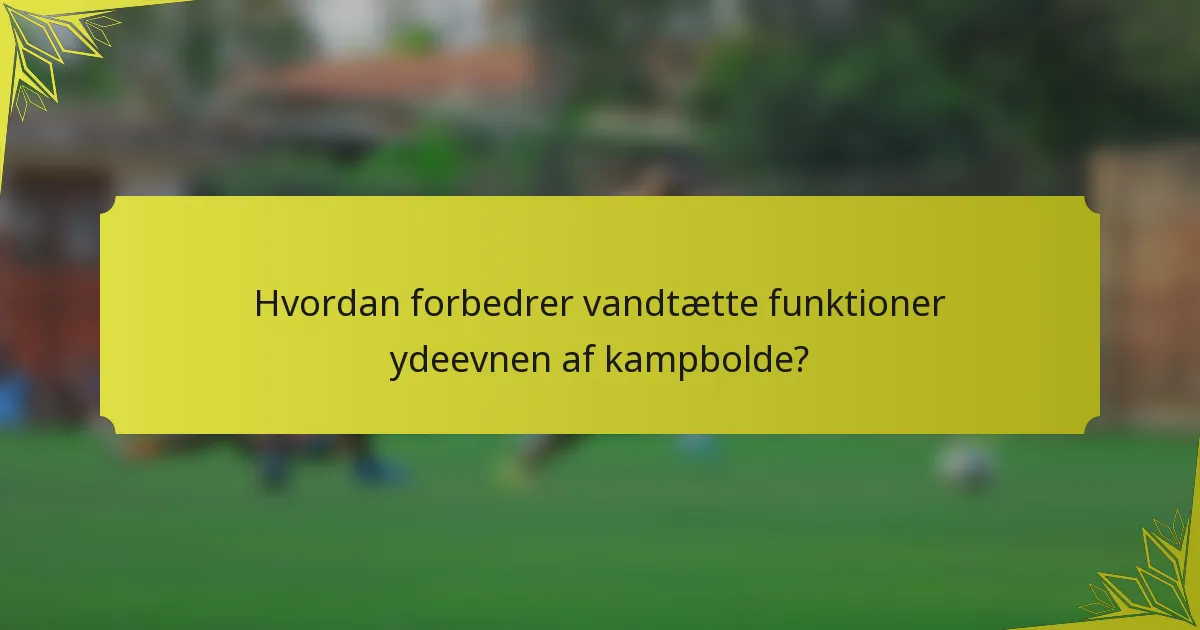 Hvordan forbedrer vandtætte funktioner ydeevnen af kampbolde?
