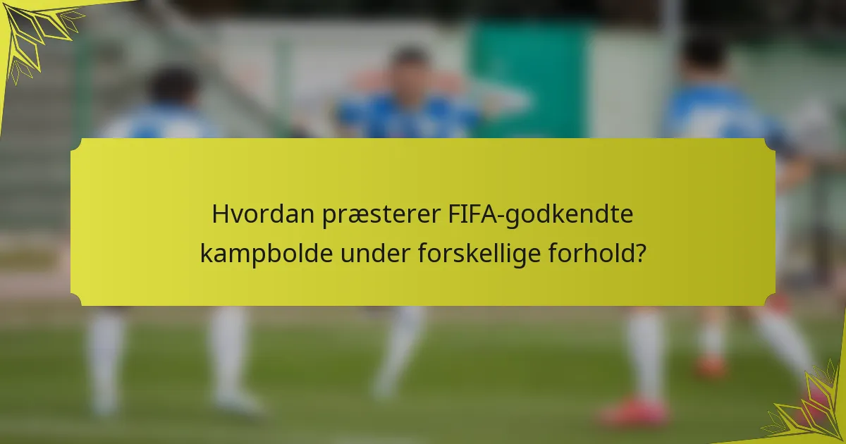 Hvordan præsterer FIFA-godkendte kampbolde under forskellige forhold?